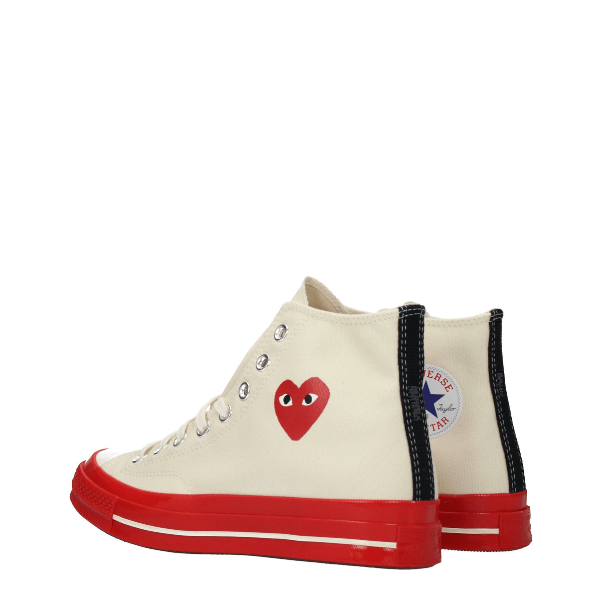 Comme Comme DesGarçonMen'S コンバーススニーカーファブリックベージュ/赤 - Image 5