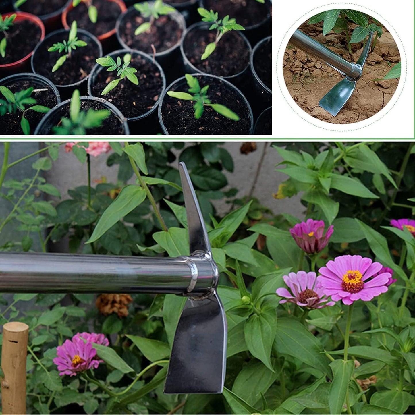 Hoe, Stainless Steel, Triple Hoe, Grass Hoe, Grass Hoe, Soil Hoe, One Hand Spade, Soil Picking, Grass Shaving, Digging, Gardening, Agricultural Tools