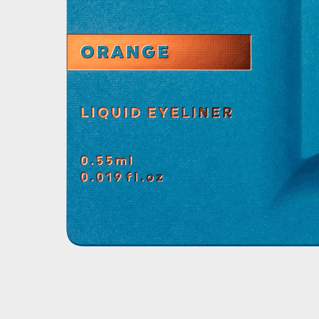 UZU By Flowfushi Eye Opening Liner, Liquid Eyeliner, Hot Water Removable, Alcohol Free, Hypoallergenic, Color: Orange