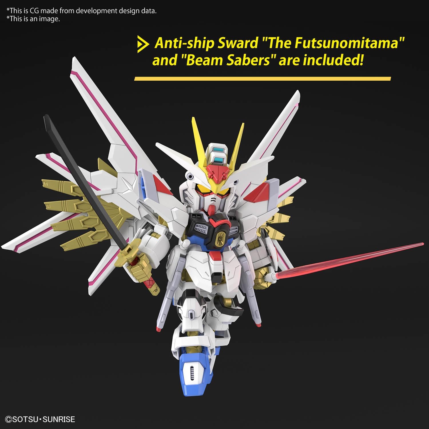 SD Gundam Cross Silhouette SDCS Mobile Suit Gundam SEED FREEDOM Mighty Strike Freedom Gundam Color-Coded Plastic Model