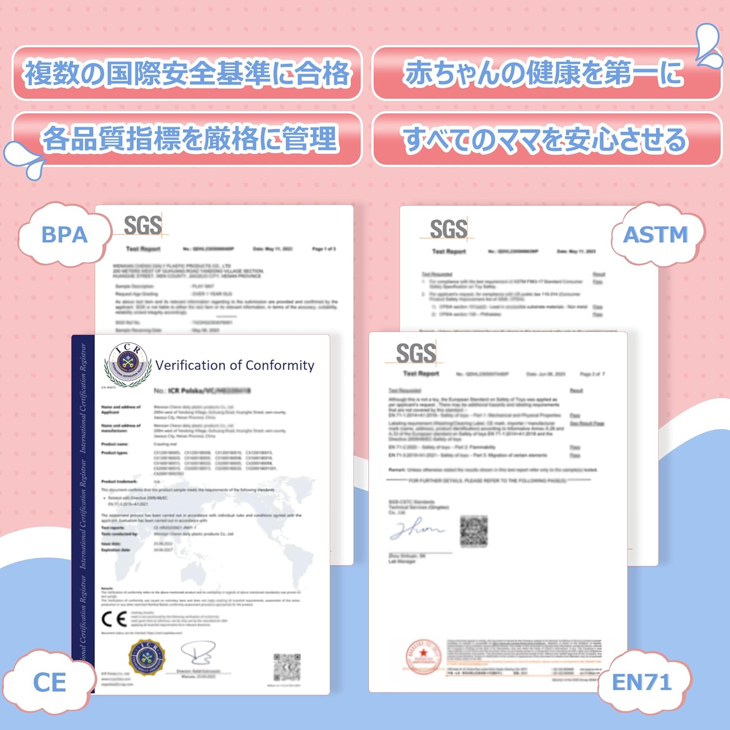 Baby Folding Play Mat, 78.7 x 70.9 x 0.8 inches (200 x 180 x 2 cm), Thick, Safety Checked, Baby Mat, Waterproof, Soundproofing, Anti-Slip, Stylish, Baby Shower, 1 Piece (78.7 x 70.9 x 0.8