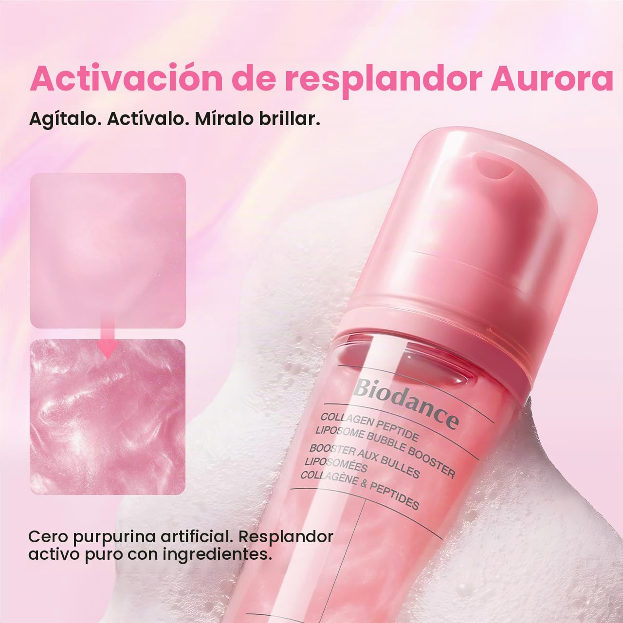 BIODANCE Péptido de colágeno Lipsome Bubble Booster, esencia de espuma de microburbujas para elasticidad y relleno, hidratación y preparación de la piel, cuidado coreano de la piel | 3.21 onzas
