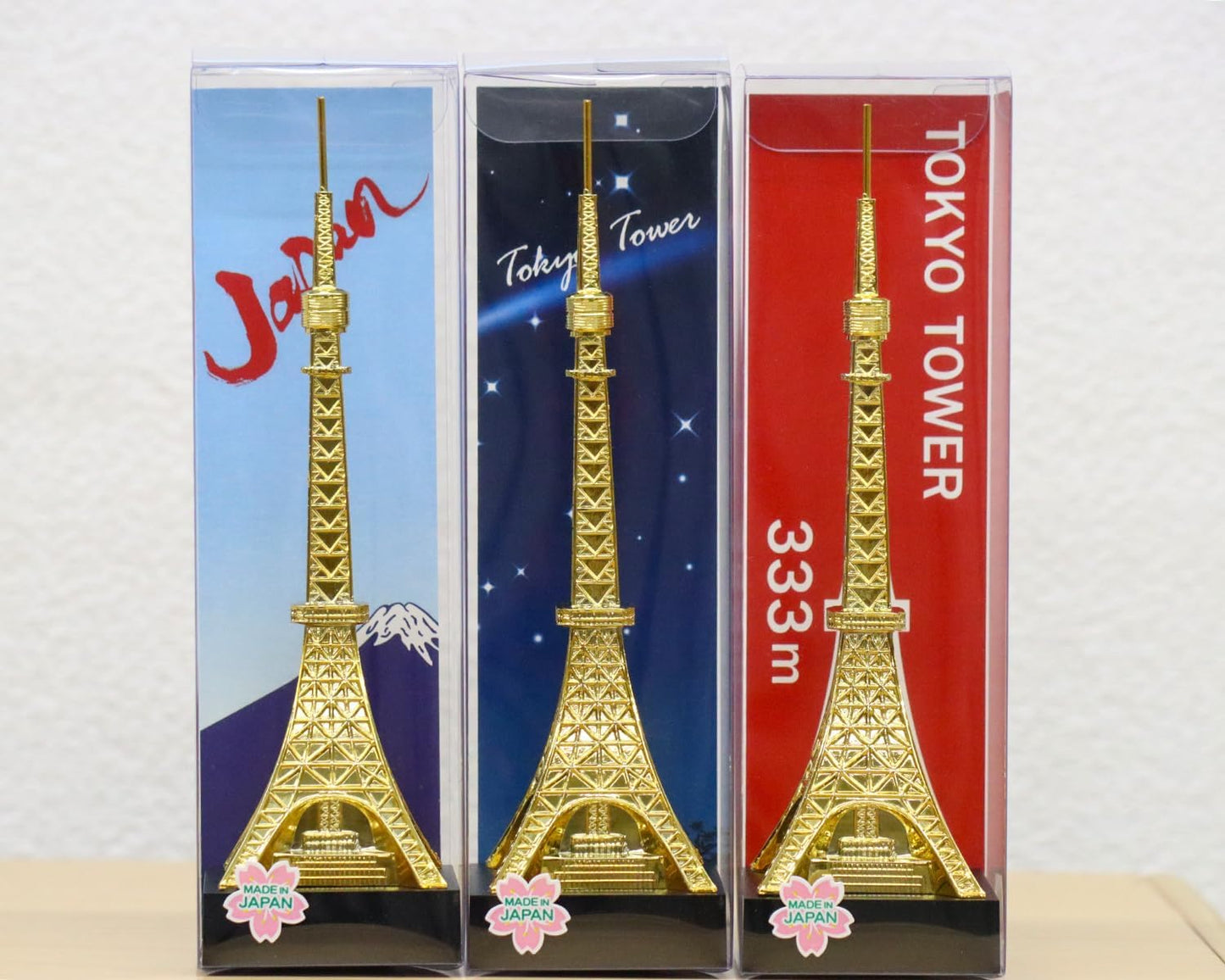 Tokyo Tower Figure, 7.1 inches (18 cm), Starry Sky Gold, Made in Japan, Good Luck Color, Metal, Figurine, Model, Japanese Souvenir, Gift