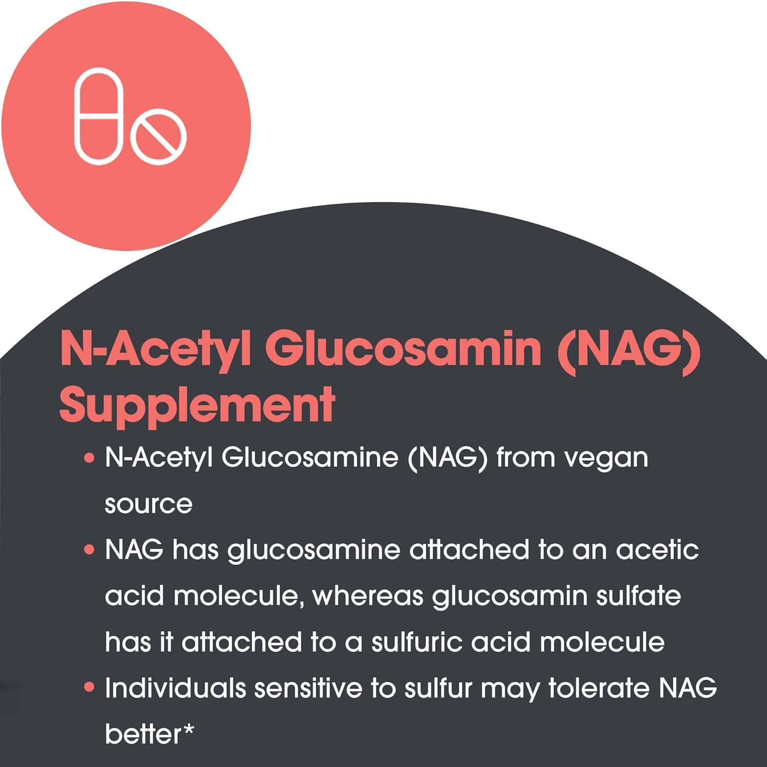 N-Acetyl Glucosamine (NAG) 500 mg 90 Vegetarian Capsules [Direct from overseas]