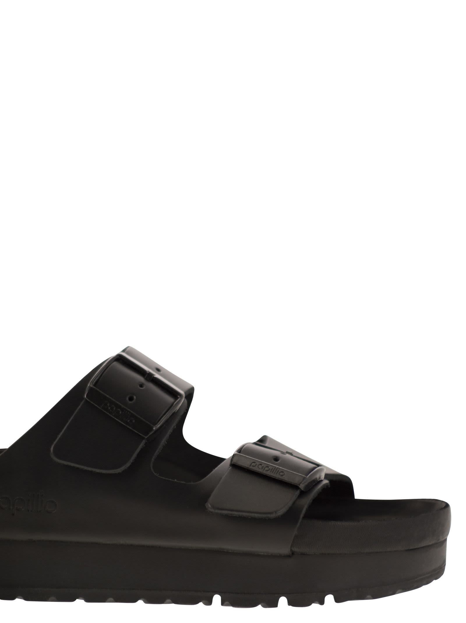 Birkenstock 革のバックル付きのビルケンシュトックアリゾナプラットフォームスリッパ - Image 5