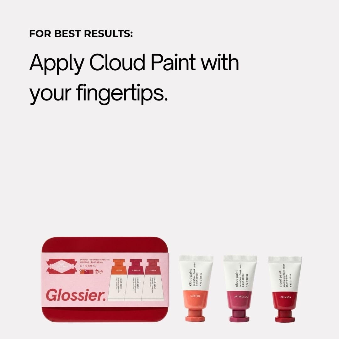 Glossier Mini Cloud Paint Blush Trio Holiday Gift Set: Crimson, Glisten & Afterglow