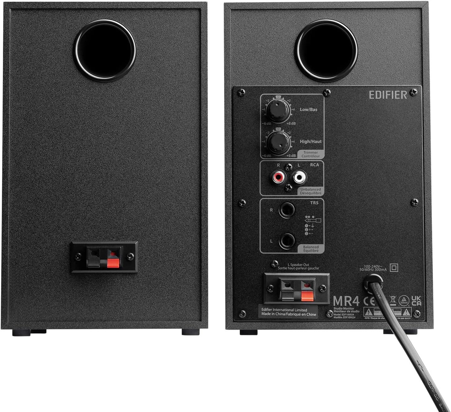 Edifier 【Edifier】 MR4 42W 2.0ch PC Active Near-Field Monitor Speaker | 4-Inch Mid-Bass Unit High Sound Quality | Built-in Amplifier for DTM, Composition, Studio Monitor Use | Wired External | TRS