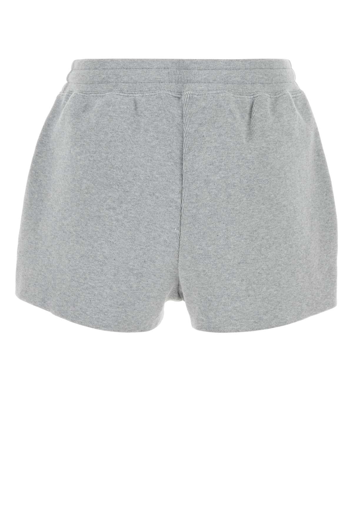 Miu Miu Miu灰色の綿のショートパンツ - Image 5
