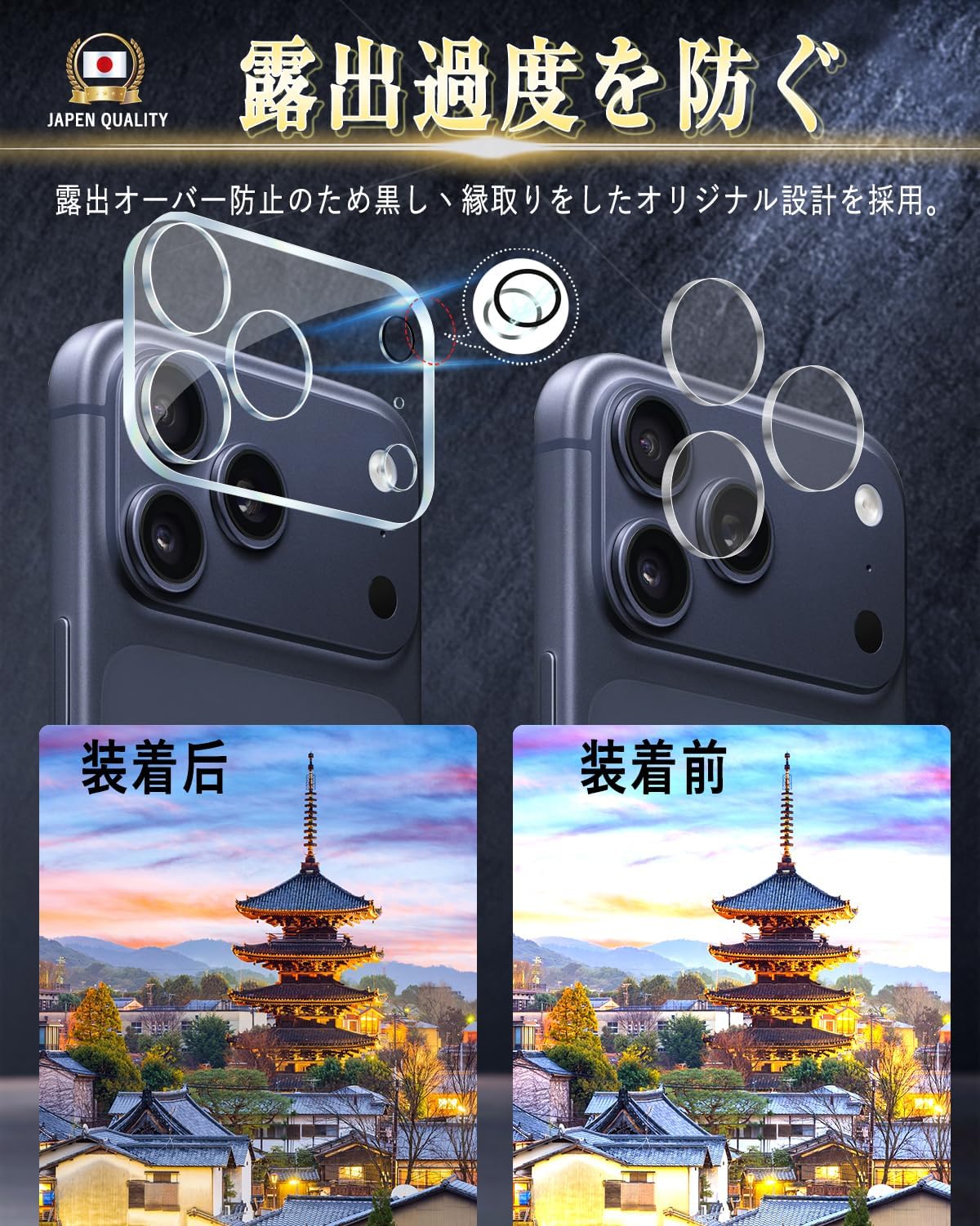 17 Pro Max Camera Film, Lens Film, Made in Japan, Asahi Glass, Full Protection, 9H Hardness, High Light Transmittance, Easy to Apply, Anti-Bubbles, Anti-Scratch, Dustproof, 17 Pro Max Camera Cover