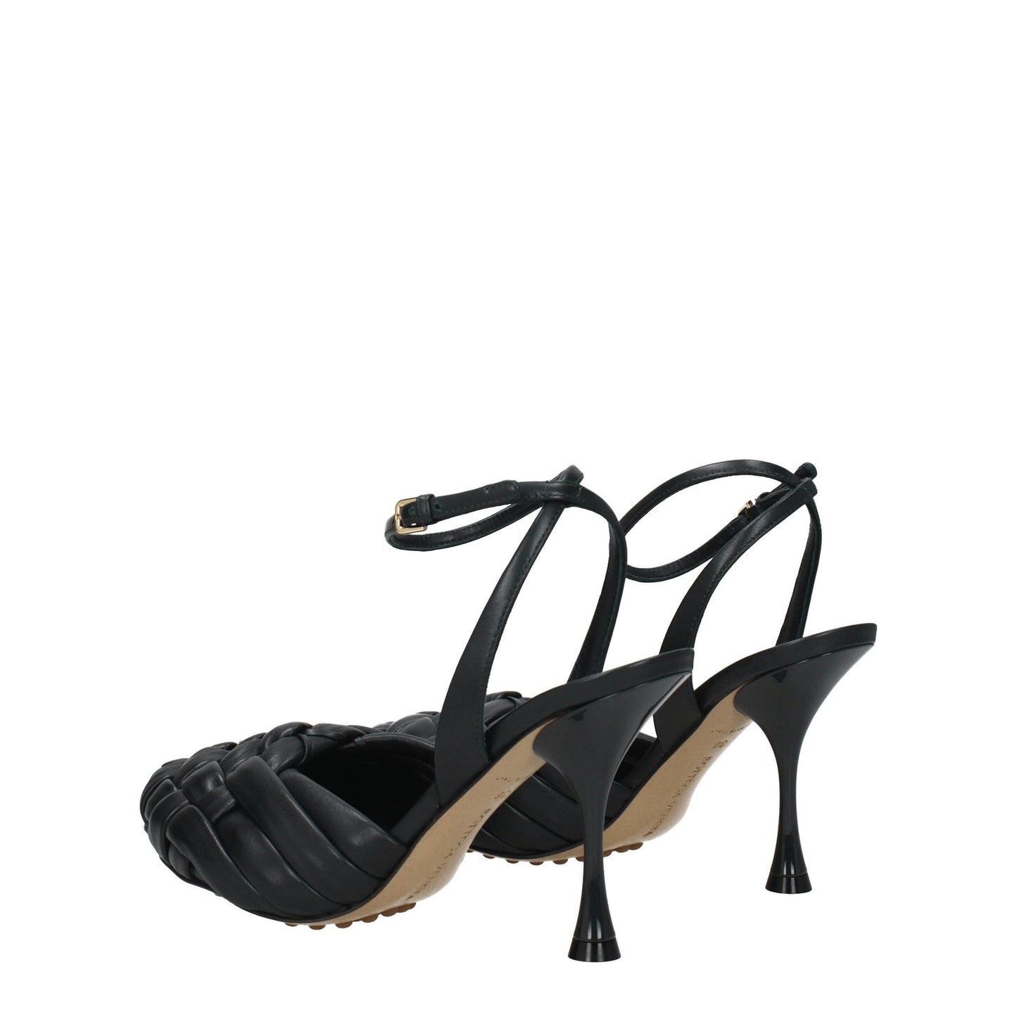 Bottega Veneta Sandals Women Leather Green/Calamaio - Image 5