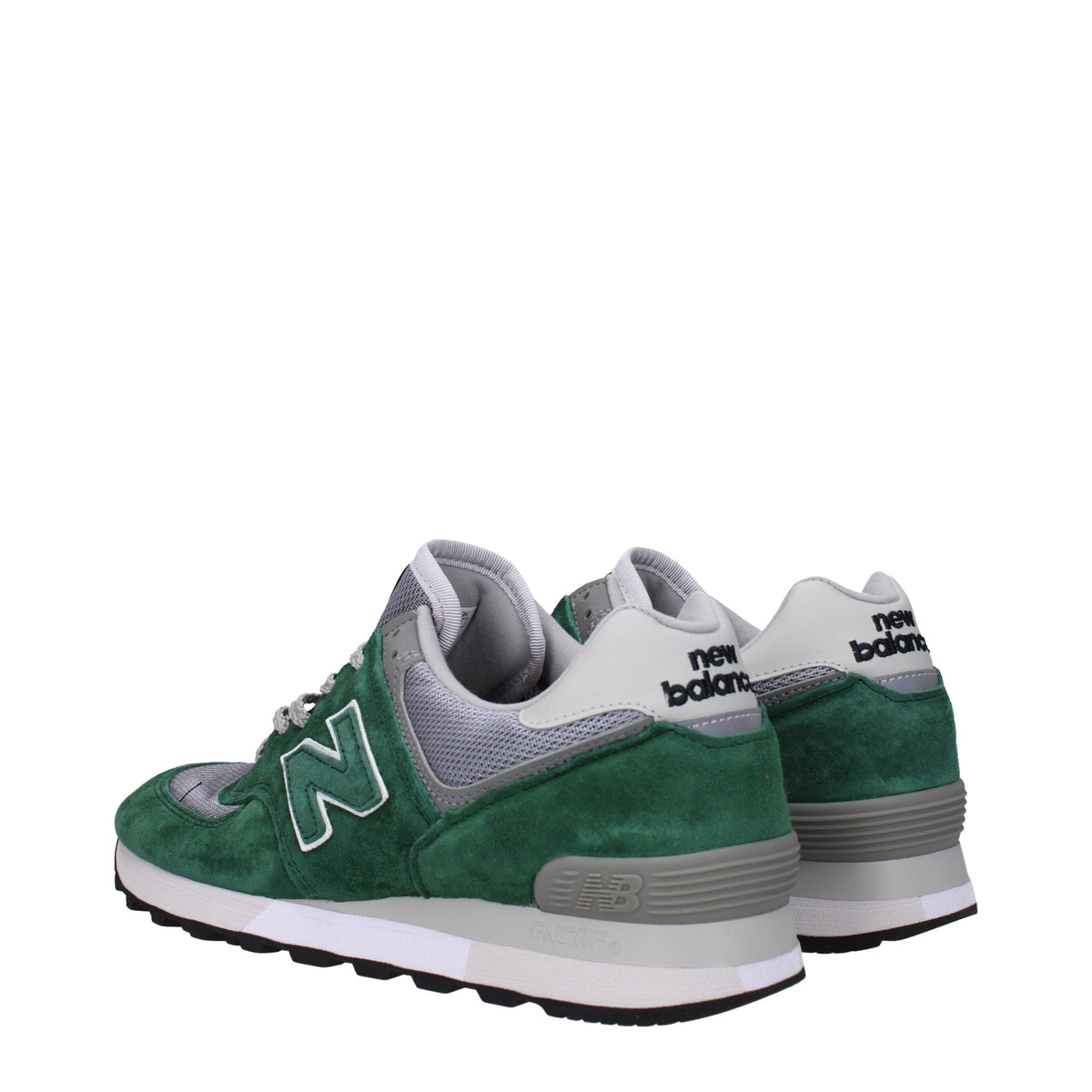 Designer Brand 女性を走るニューバランススニーカー布地緑/灰色 - Image 5