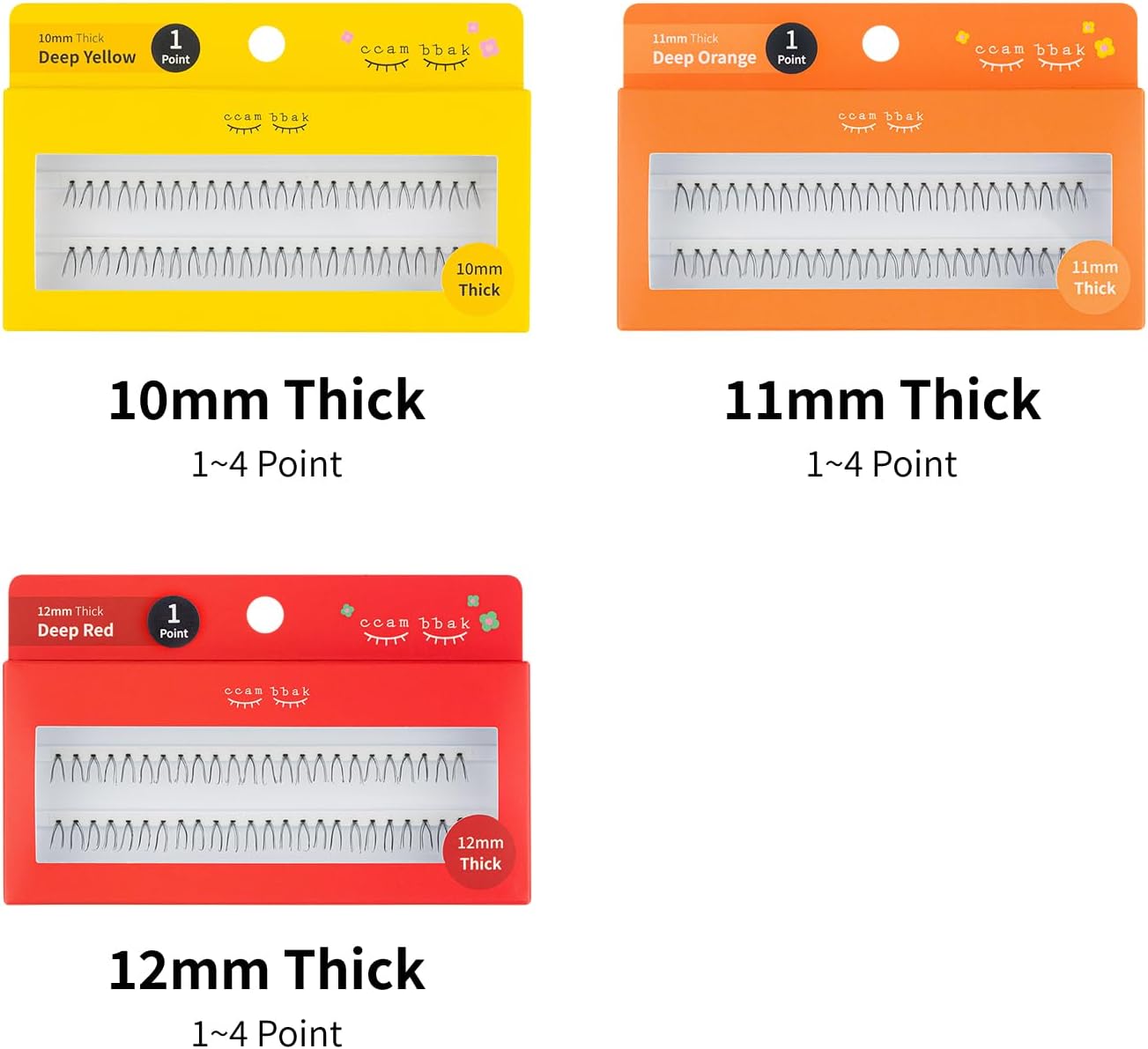 CCAMBBAK Partial False Eyelashes Eyelash Extensions Semi-Permanent Idle Eyelash Type 0.3 - 0.5 inches (8 - 12 mm) Matsueku Self False Eyelashes, Natural, Popular, DIY False Eyelashes (Under (Brown), 2