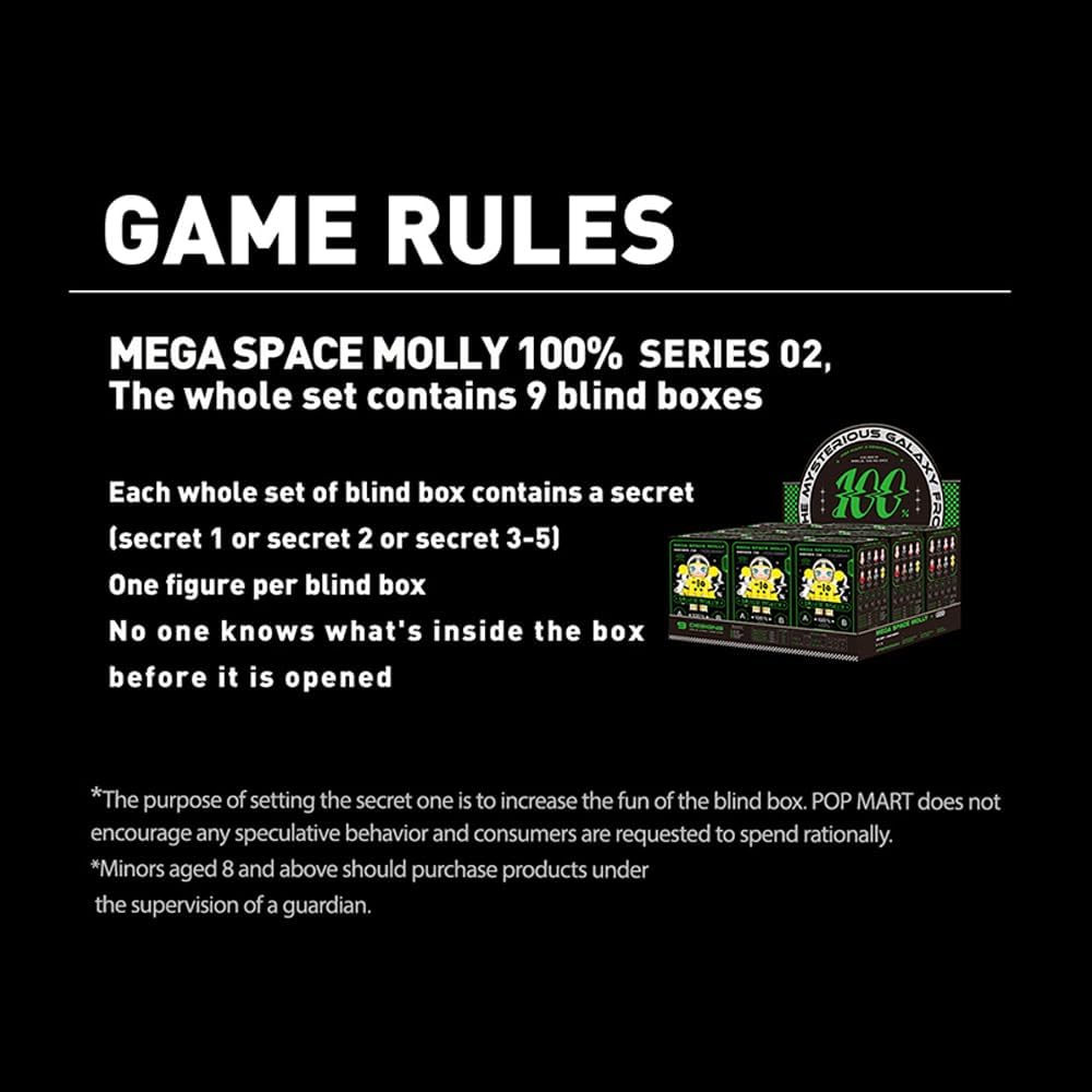 POPMART MEGA SPACE MOLLY 100% Series (Piece) Popmart Plush Toy Blind Box Figure, Plastic Model, Premium Toy, PVC, Soft Vinyl, Original Characters, Birthday Gift