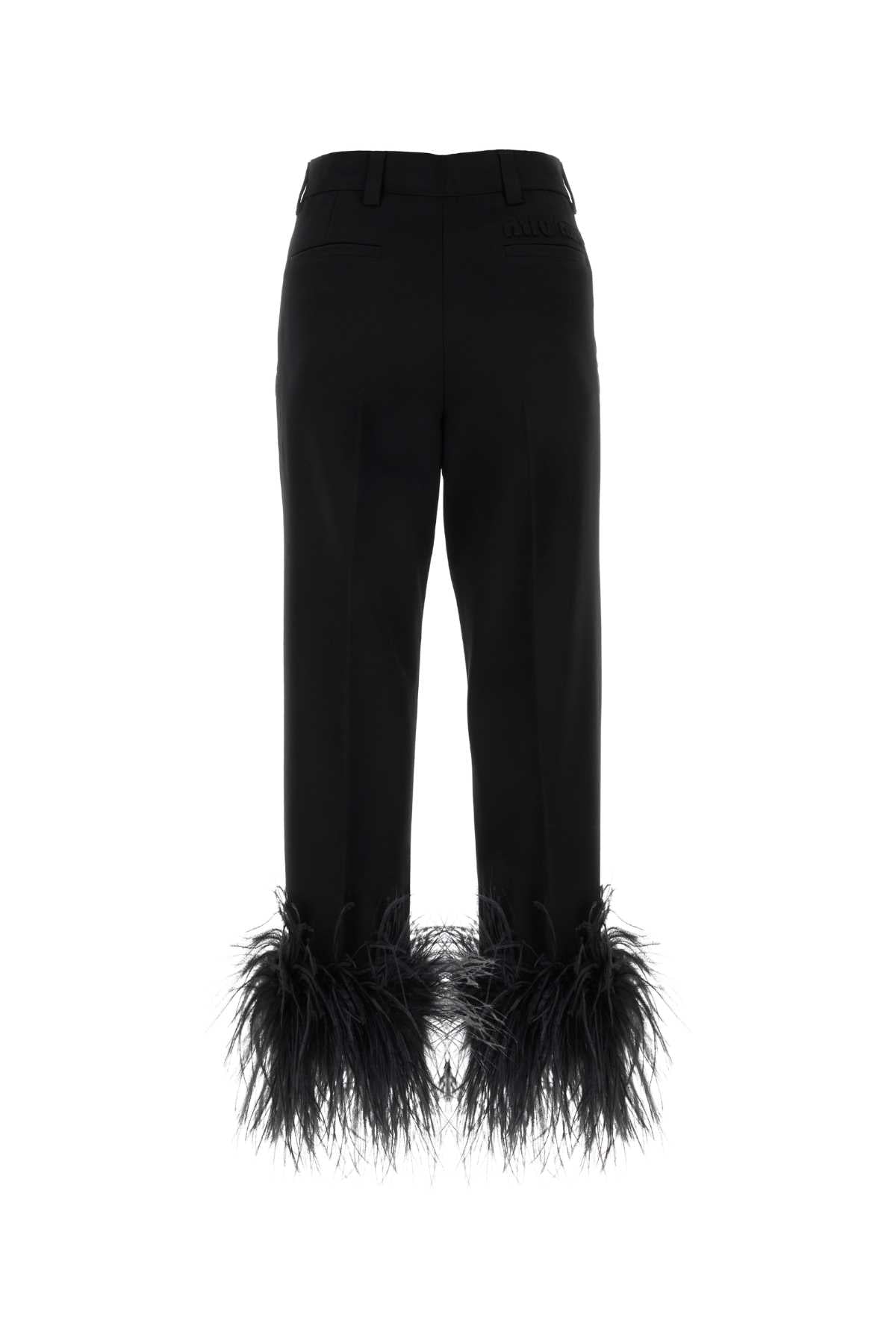 Miu Miu Miu Blackストレッチ穀物de Poudre Pant - Image 5
