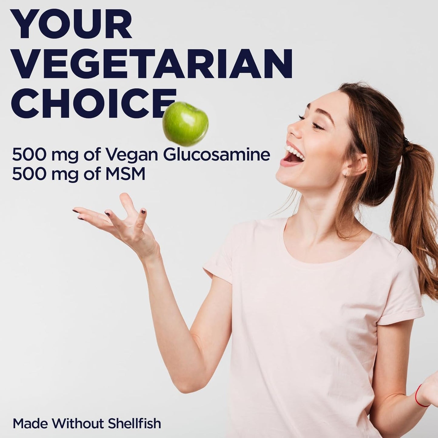 KAL 100% Vegetarian MSM and Glucosamine Tablet, 500 mg, 60 Count by Kal