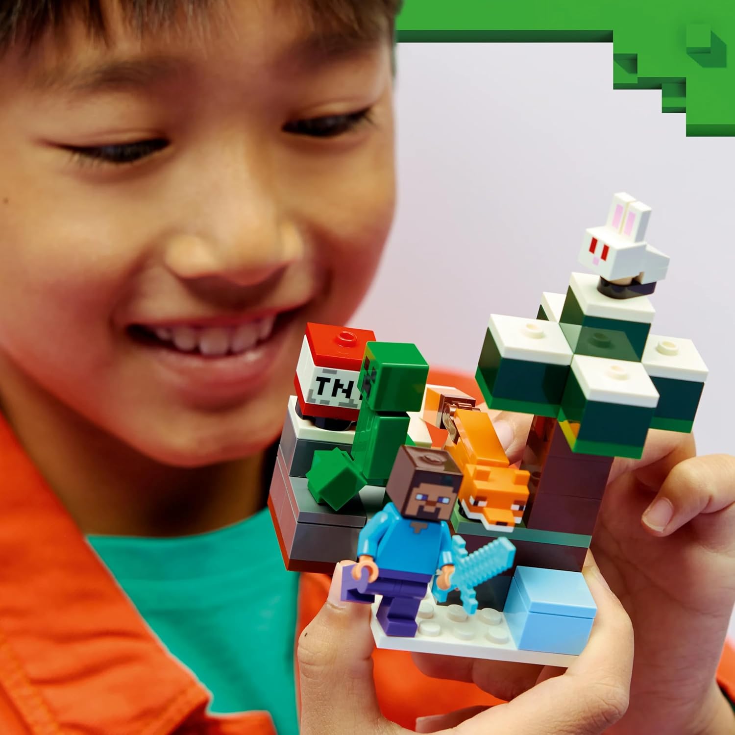 Lego Minecraft Steve Tiga's Adventure Toy Birthday Present Blocks Educational Toy for Boys Girls Children 6 7 8 9 Years Old Game Pretend Play Pretend Play Pretend Play