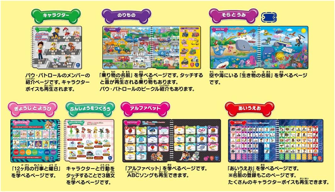 Takara Tomy (TAKARA TOMY) Paw Patrol Let's Learn Japanese, English, and Quizzes! Talking Paw Fact Book