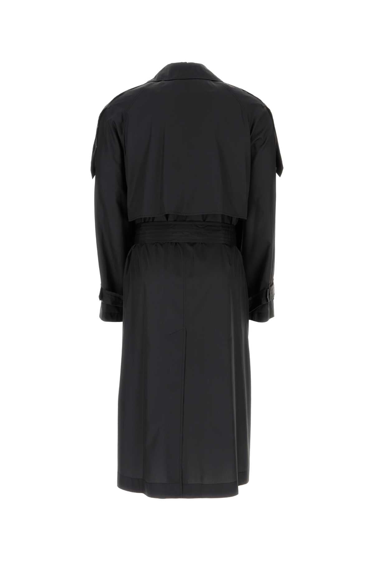 Burberry バーバリーブラックシルクトレンチコート - Image 5
