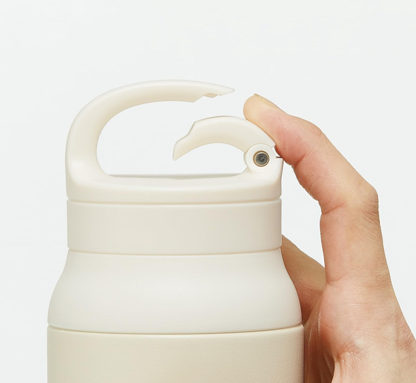 Skater Carabiner Handle Stainless Steel Bottle Thermal Insulated Vacuum Double Wall Construction Snoopy Badge STBC6-A 600ml