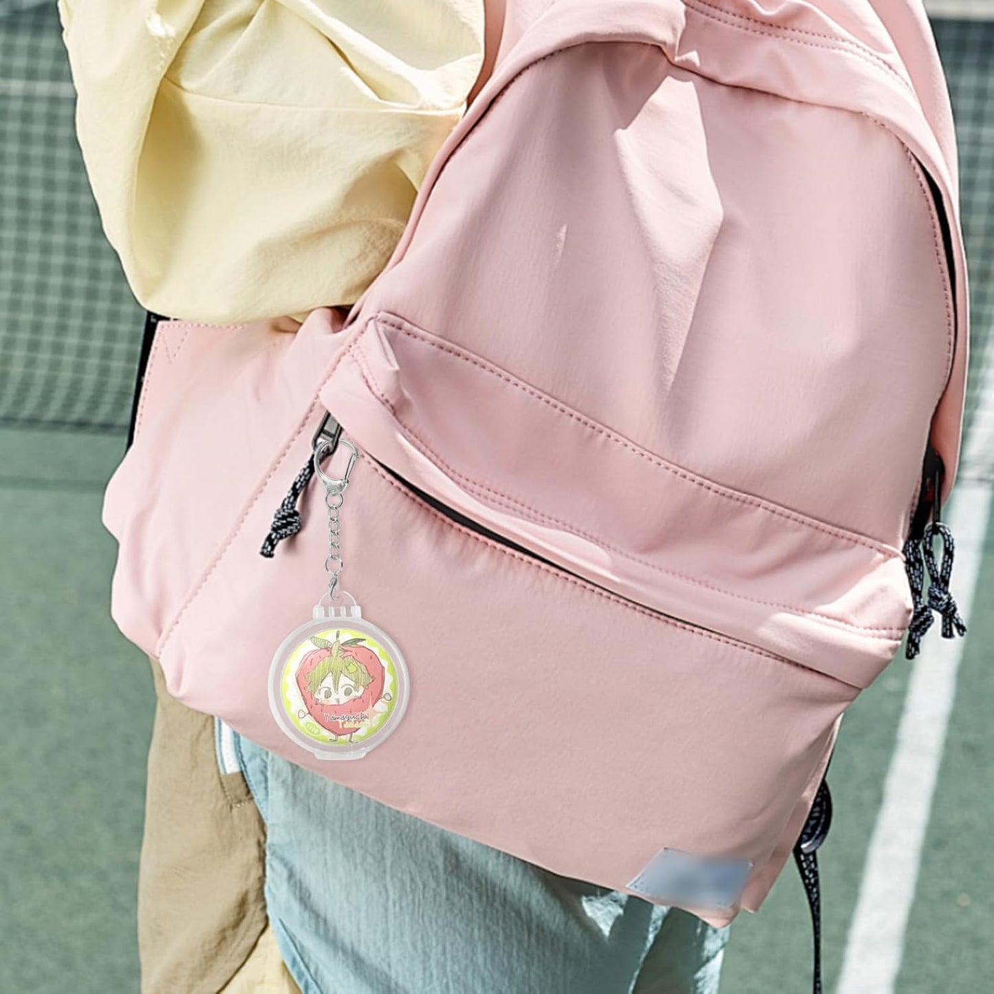 DIFEIUKI Keychain Type Can Badge Covers, Set of 10, Compatible with 2.3 inches (58 mm), Round, Translucent, Can Badge Case, Portable, Painproof, Dustproof, Waterproof, Scratch Prevention, Protective