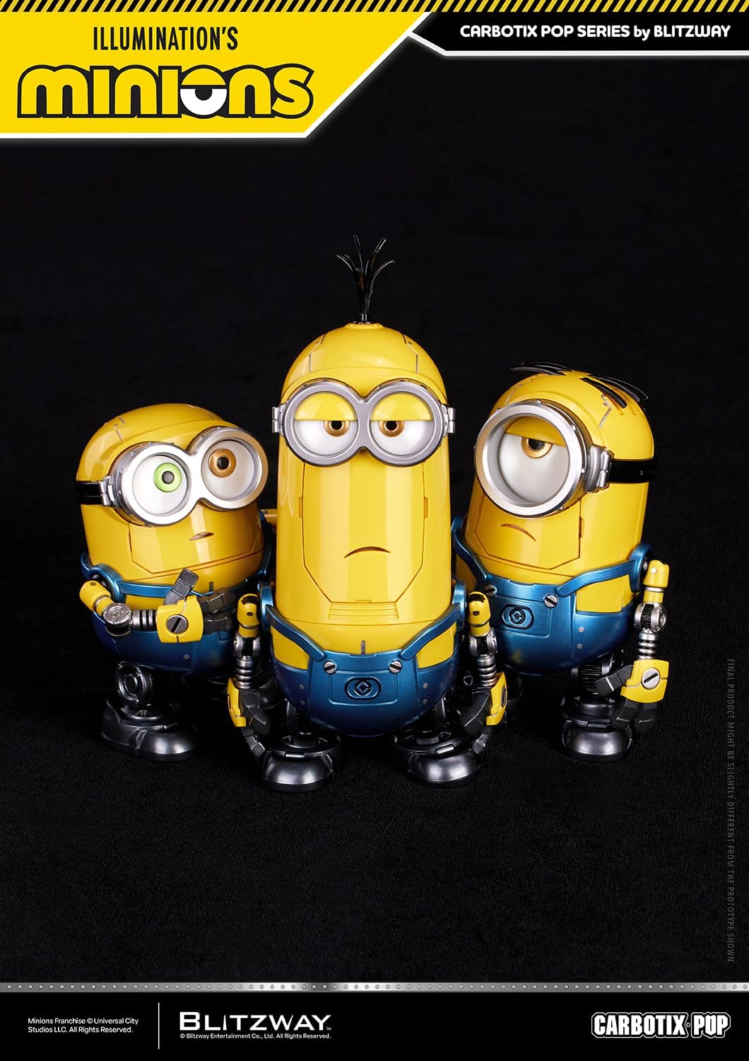 ブリッツウェイエンターテイメント (Blitzway Entertainment) CARBOTIX POP ミニオンズ (DX Ver.) 各全高約105/113/170mm ノンスケール ダイキャスト合金製 完成品 フィギュア