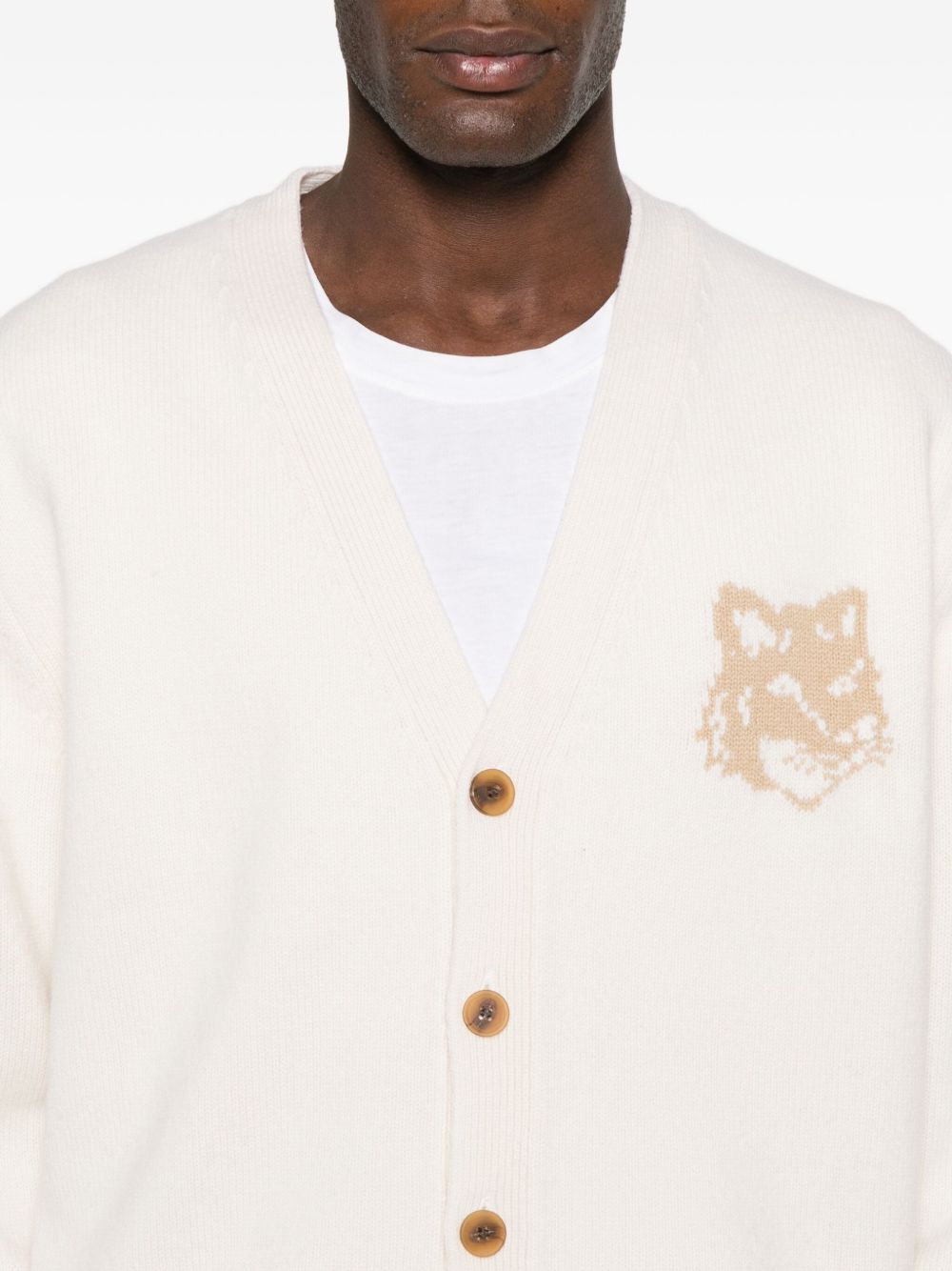 Maison Maison Kitsune' ウール V ネック カーディガン - Image 5