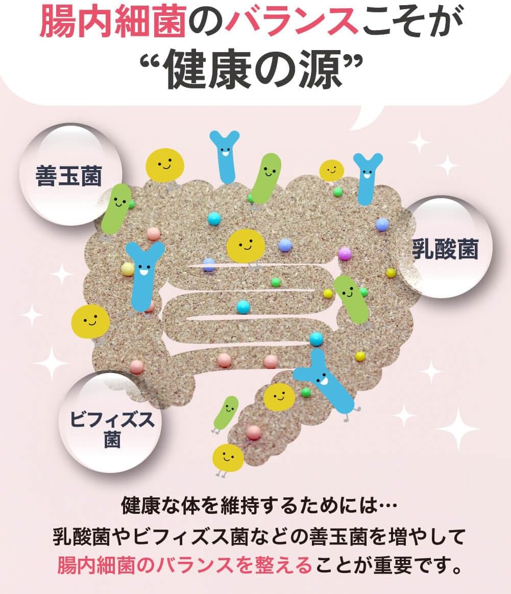 Bacterial Active Bacteria, Lactobacilli, 5 Trillion Pieces, Bifidobacteria, Butyric Acid Bacteria, Natto Bacteria, Oligosaccharide, Dietary Fiber, Supplement, 30 Tablets Made in Japan