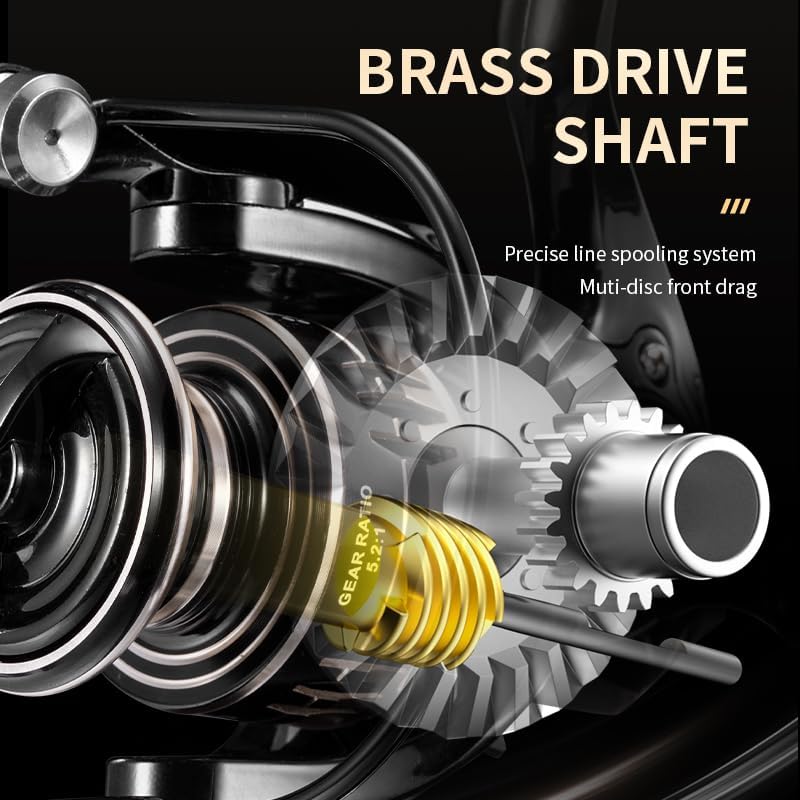 ROOBLINOS MG 2000-7000 Professional Spinning Fishing Reel Lightweight Black Metal Body Smooth Drag System Freshwater Reservoir Carp Fishing