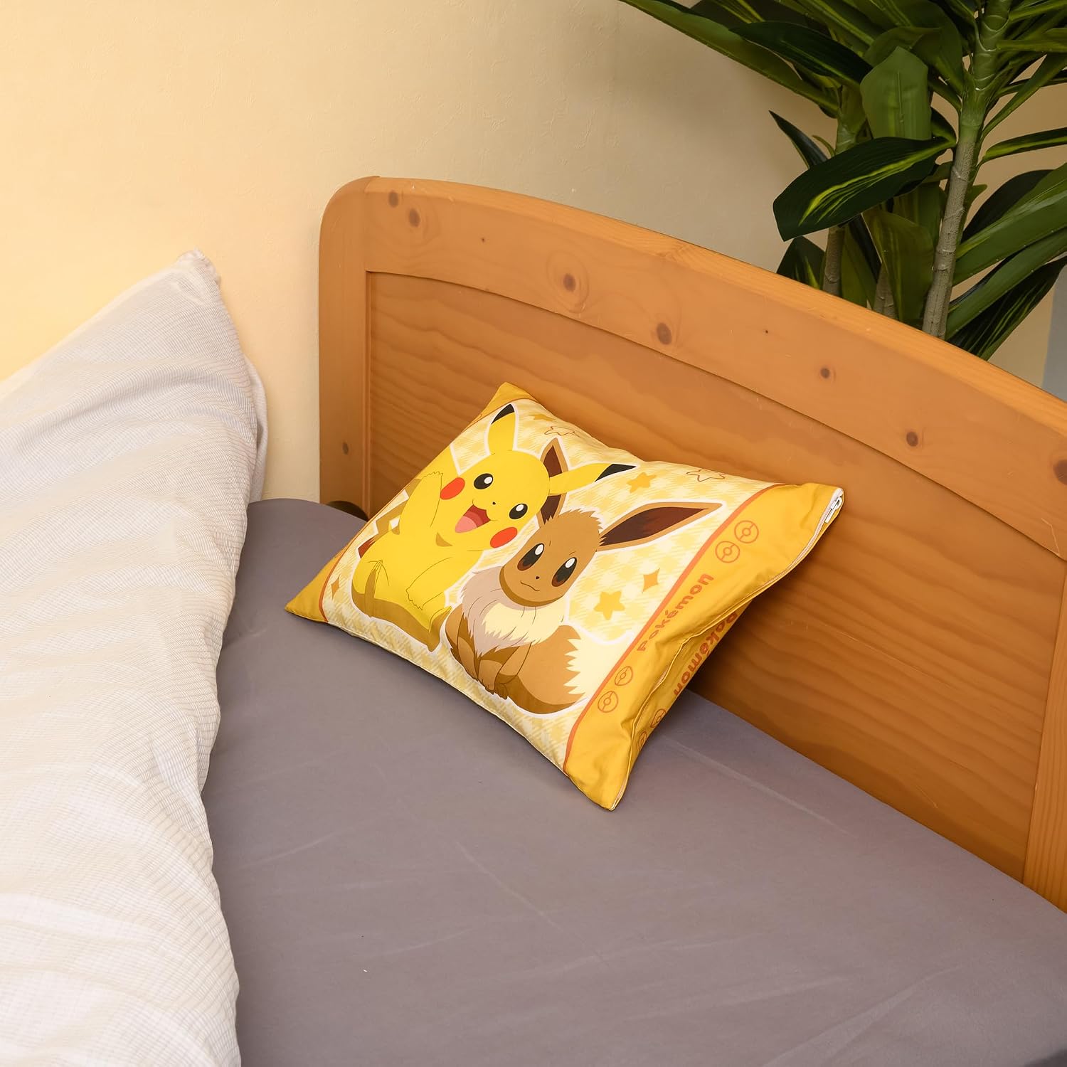 Moripilo Children's Pillow, Pokémon, 100% Skin-friendly, Character Cotton, Washable Pillow, Low Pillow, Pillow Cover, Approx. 11.0 x 15.4 inches (28 x 39 cm) (Pokemon NL Check)