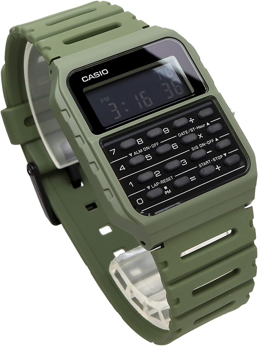Casio CA-53WF-3B Calculator Watch with Calculator Function, Green, Genuine Box Included, Overseas Model, green