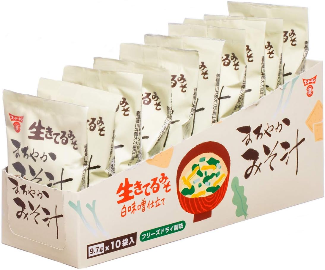 Fundokin Soy Sauce Freeze-Dried Living Miso Mild Miso Soup Set 9.7g x 10 pieces