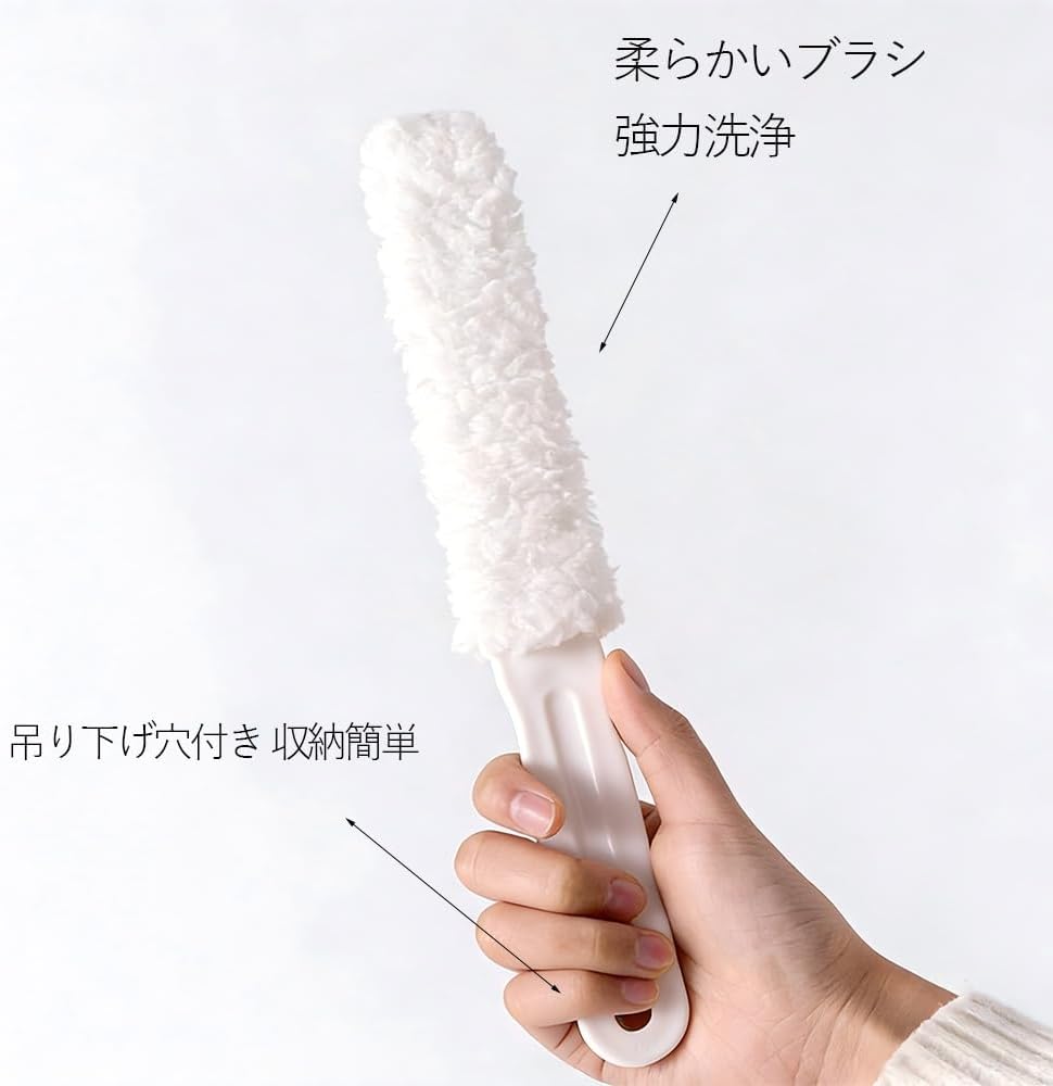 Air Conditioner Brush, 2 Replacement Heads Included, Air Conditioner Cleaning Brush, Fan, Air Vent Louver, Dust Removal, Ventilation Fan, Drain Outlet, Window, Sash, Kitchen, White