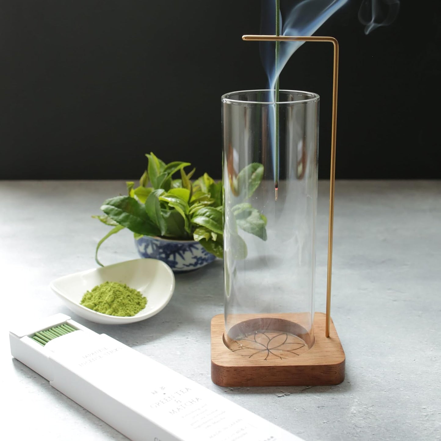 Noguchi Kumataro Tea Garden Incense Incense, Green Tea and Matcha Scent, Approx. 40 Sticks, Sandalwood, Awaji Island, Deodorizing, Ama-Made in Japan, Gift Gift