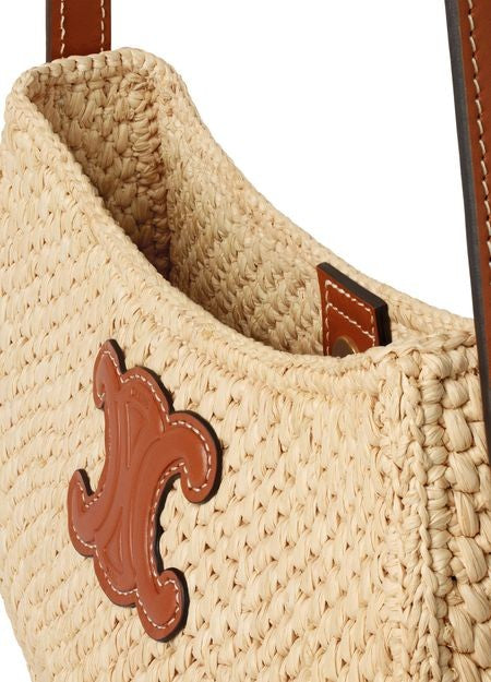 CELINE Medium Tilly bag in raffia and calfskin - Image 5