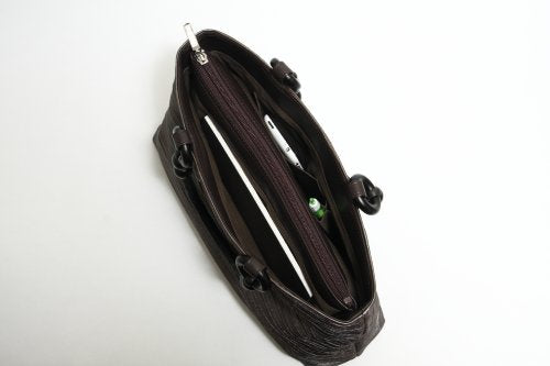 Hasegawa Pleated Processed Kimono Western Style Handbag (Red, Gray, Black) M/S Made in Japan