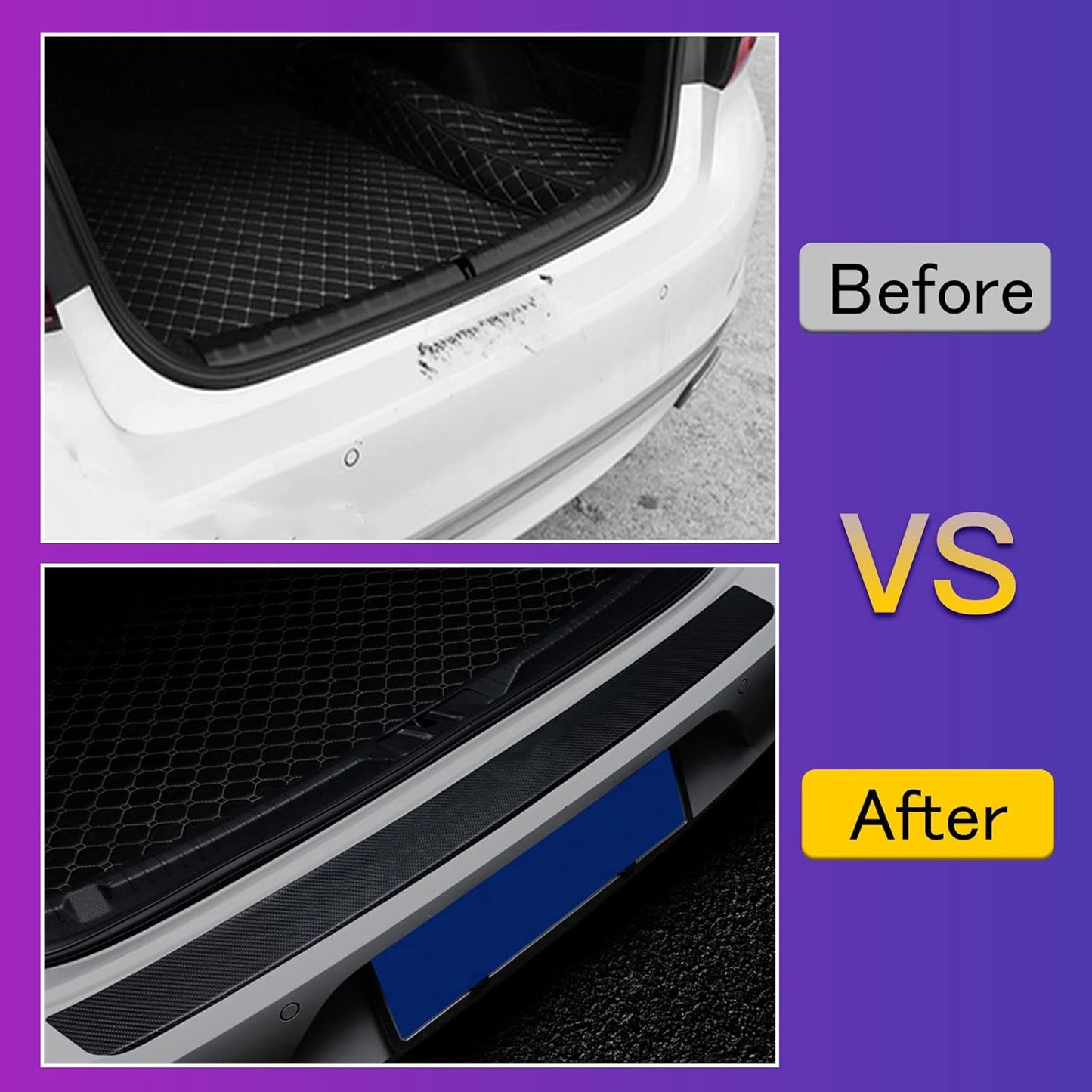 Bumper Guard, Rear Bumper Step Guard Protector, Luggage Step Cover, Bumper Protection Sticker, Scratch Protection, Universal Car, No Pattern, Leather