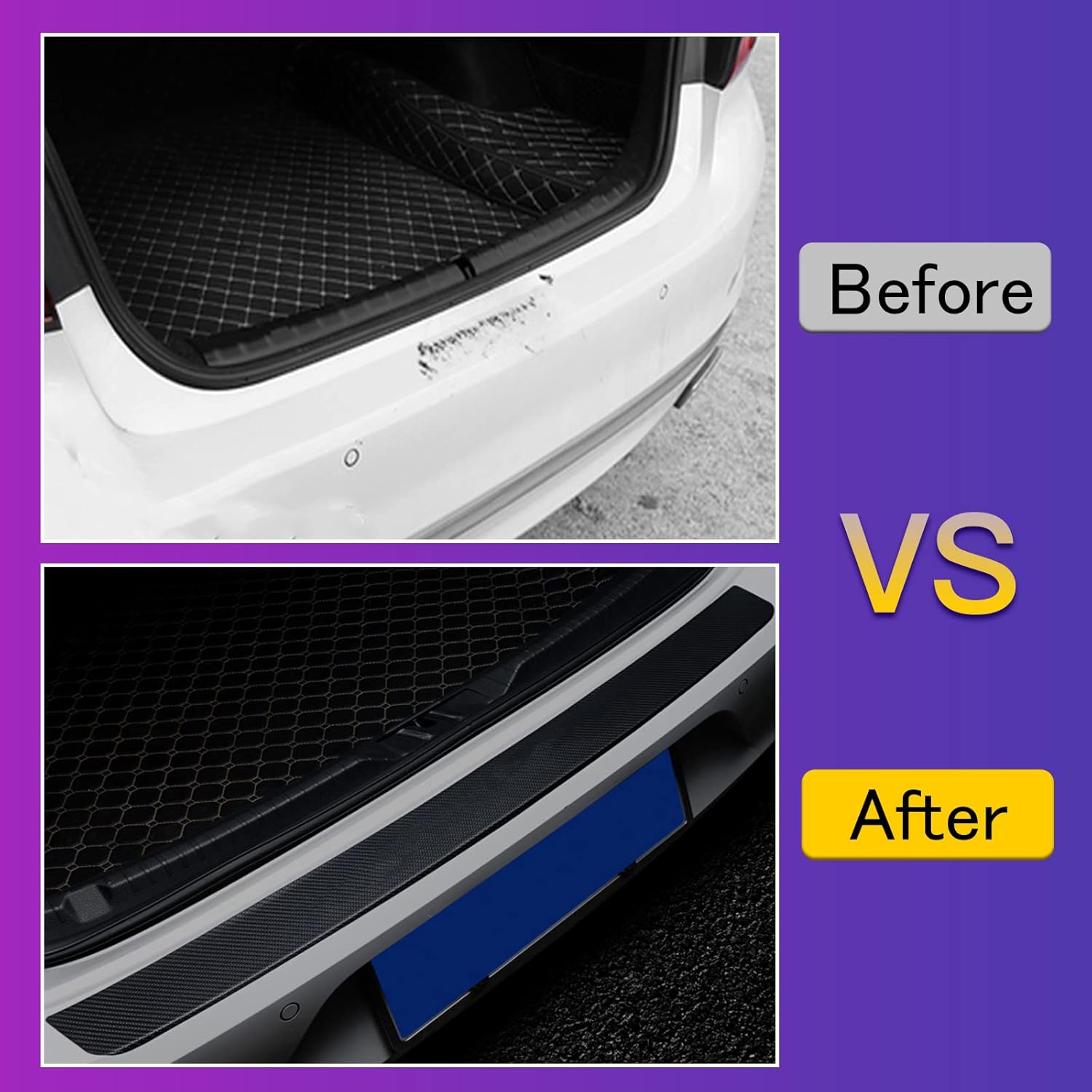 Bumper Guard, Rear Bumper Step Guard Protector, Luggage Step Cover, Bumper Protection Sticker, Scratch Protection, Universal Car, No Pattern, Leather
