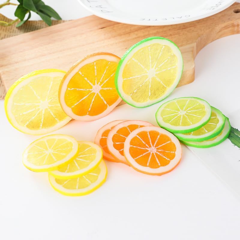 Set of 10 Lemon, Ring Cutter, Food Model, Food Sample, Realistic Fruit Model, Faux Food, Photo Accessories, Display, Cafe Decoration (10)