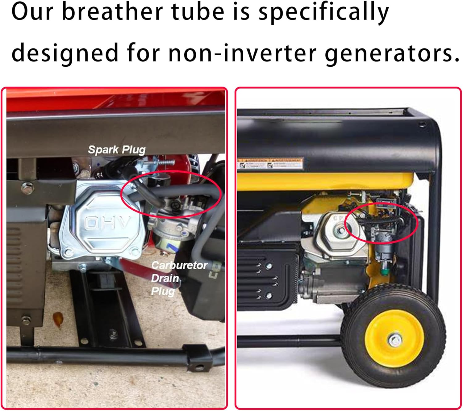 ジェネレーター ブリーザーチューブ ホンダ チャンピオン プレデター ウェスティングハウス Generac Firman5500 6000 6500 7000 7250 8500 8750 9000 9500 10000 11000ワット ジェネレーター エアフィルターチューブ