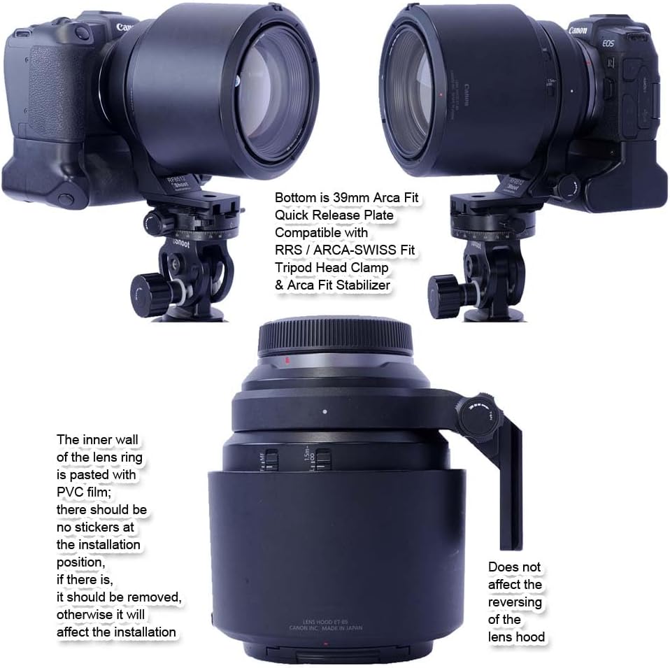 iShoot Camera Lens Ring Tripod Mount, Canon Lens Compatible RF 85mm F1.2L USM & RF 85mm F1.2L USM DS, Lens Support Collar, Lens Bracket Collar, Tripod Socket, Tripod Mount Ring, Support Vertical