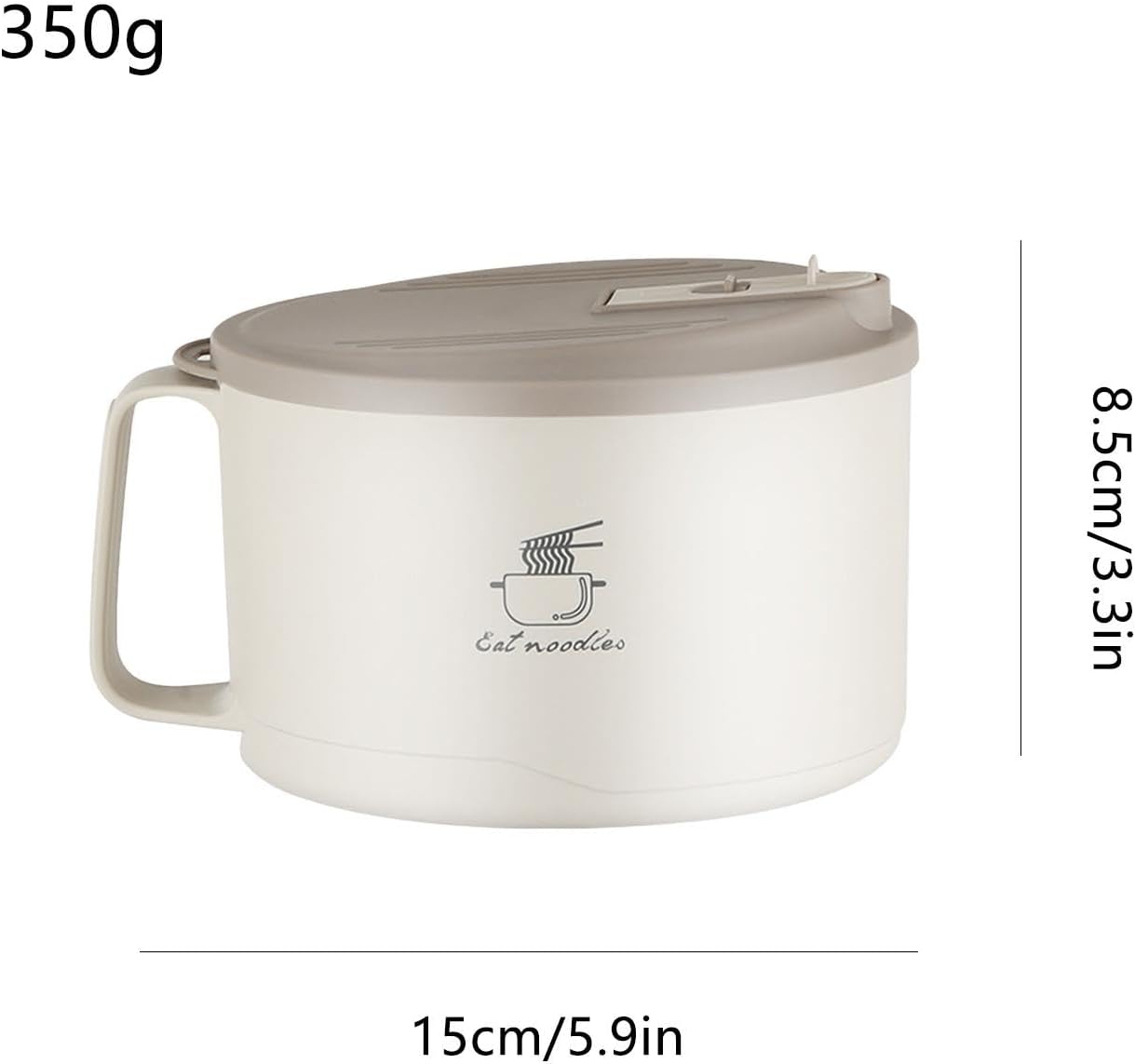 Instant Ramen Bowl with Lid, Ramen Cooker | Stainless Steel Instant Ramen Bowl, Filterable Design Lid and Handle 1100ml Phone Holder Dustproof for Udon, Miso, Thai or Pho Soup