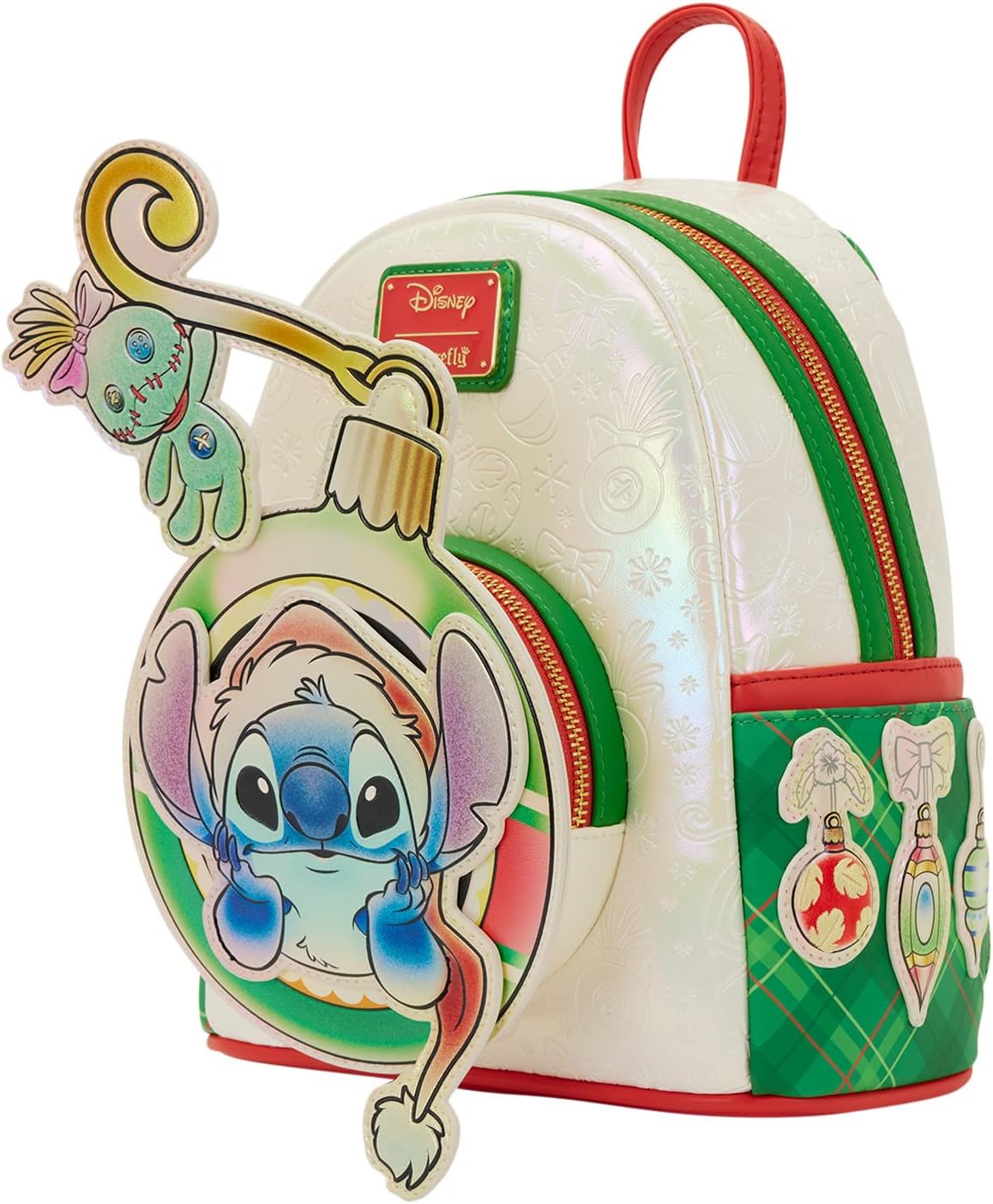 Loungefly Mini mochila navideña Lilo and Stitch de Disney