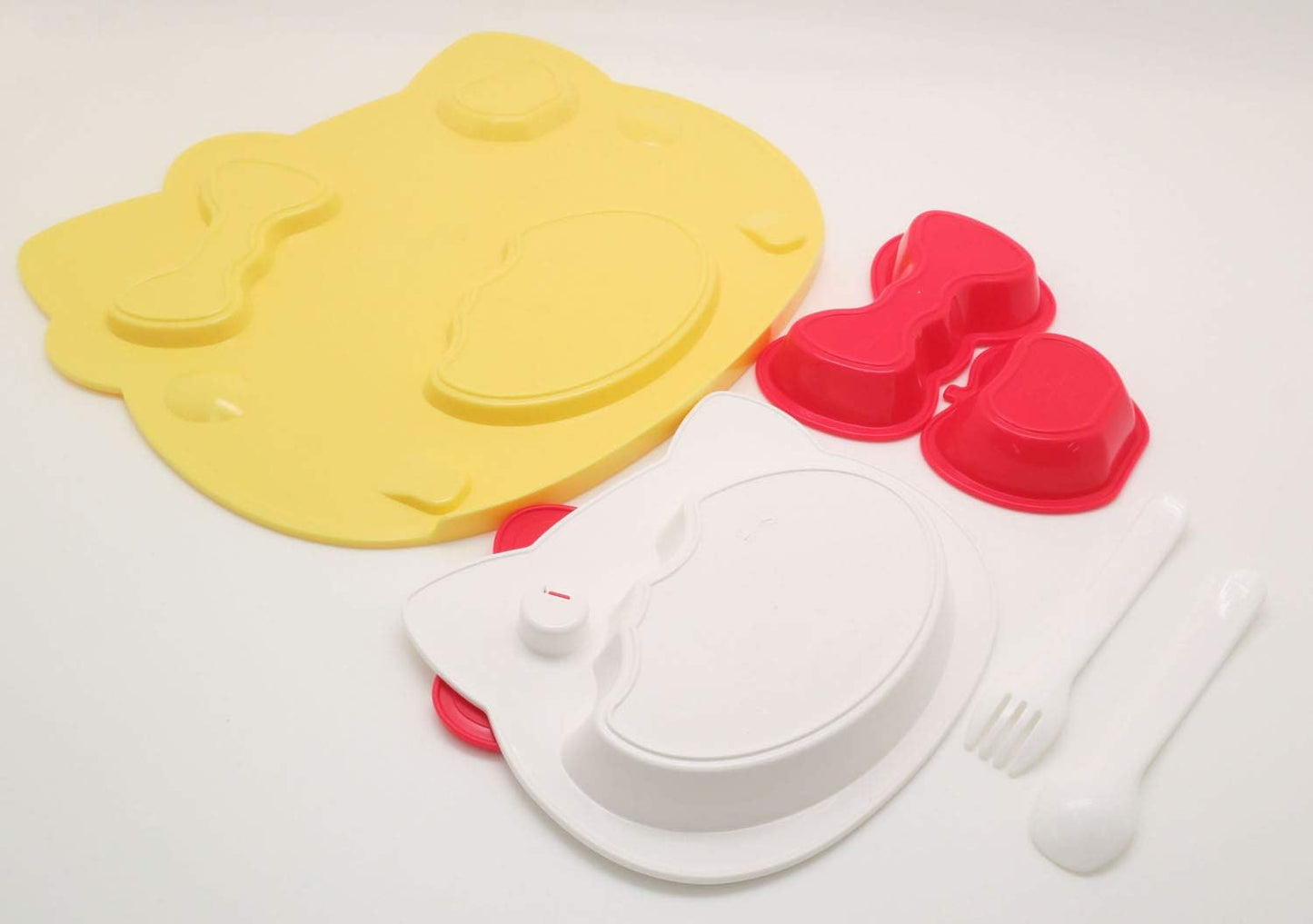 OSK KP-18 Hello Kitty Plate Set, Dishwasher-Safe, Stylish, Cute, For Girls, Children, Dishes, Dishes, Spoons, Forks