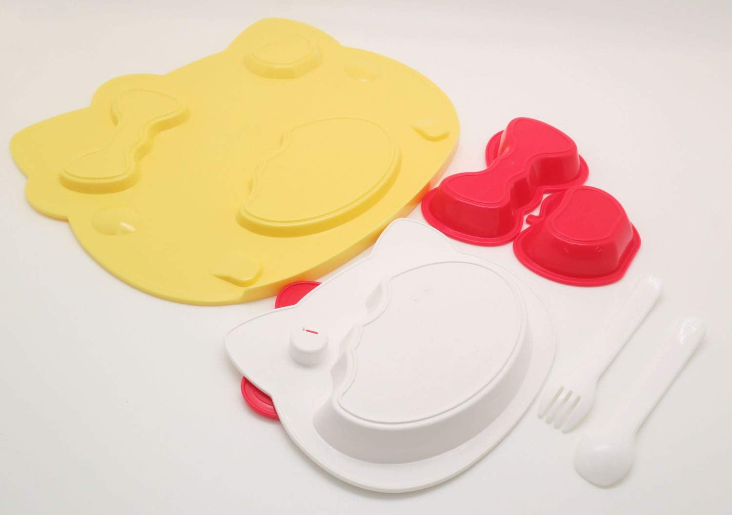 OSK KP-18 Hello Kitty Plate Set, Dishwasher-Safe, Stylish, Cute, For Girls, Children, Dishes, Dishes, Spoons, Forks