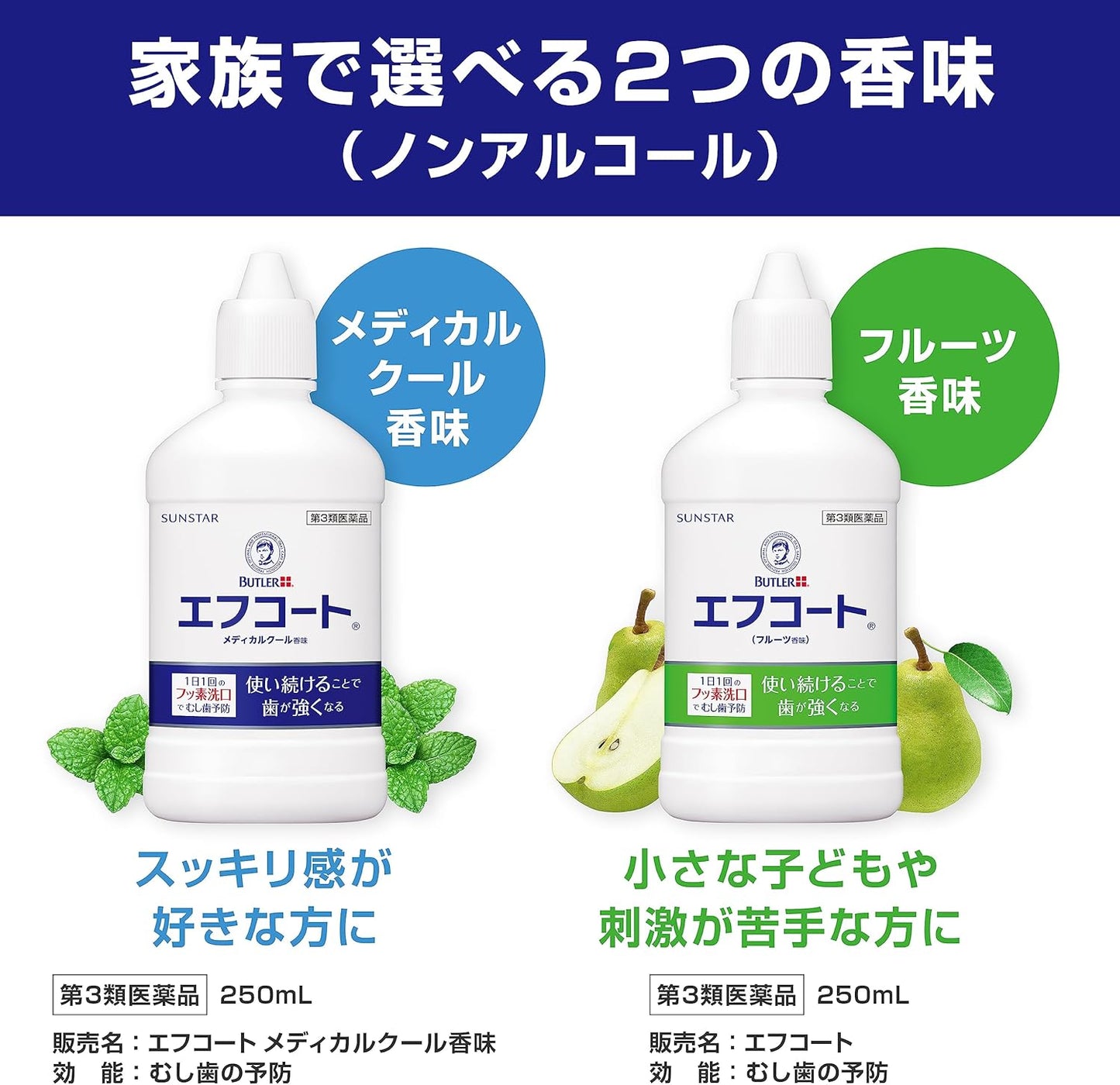 BUTLER (バトラー) [3rd Class OTC Drug] Efcoat Fluoride Mouthwash (Fruit Flavor) 250mL