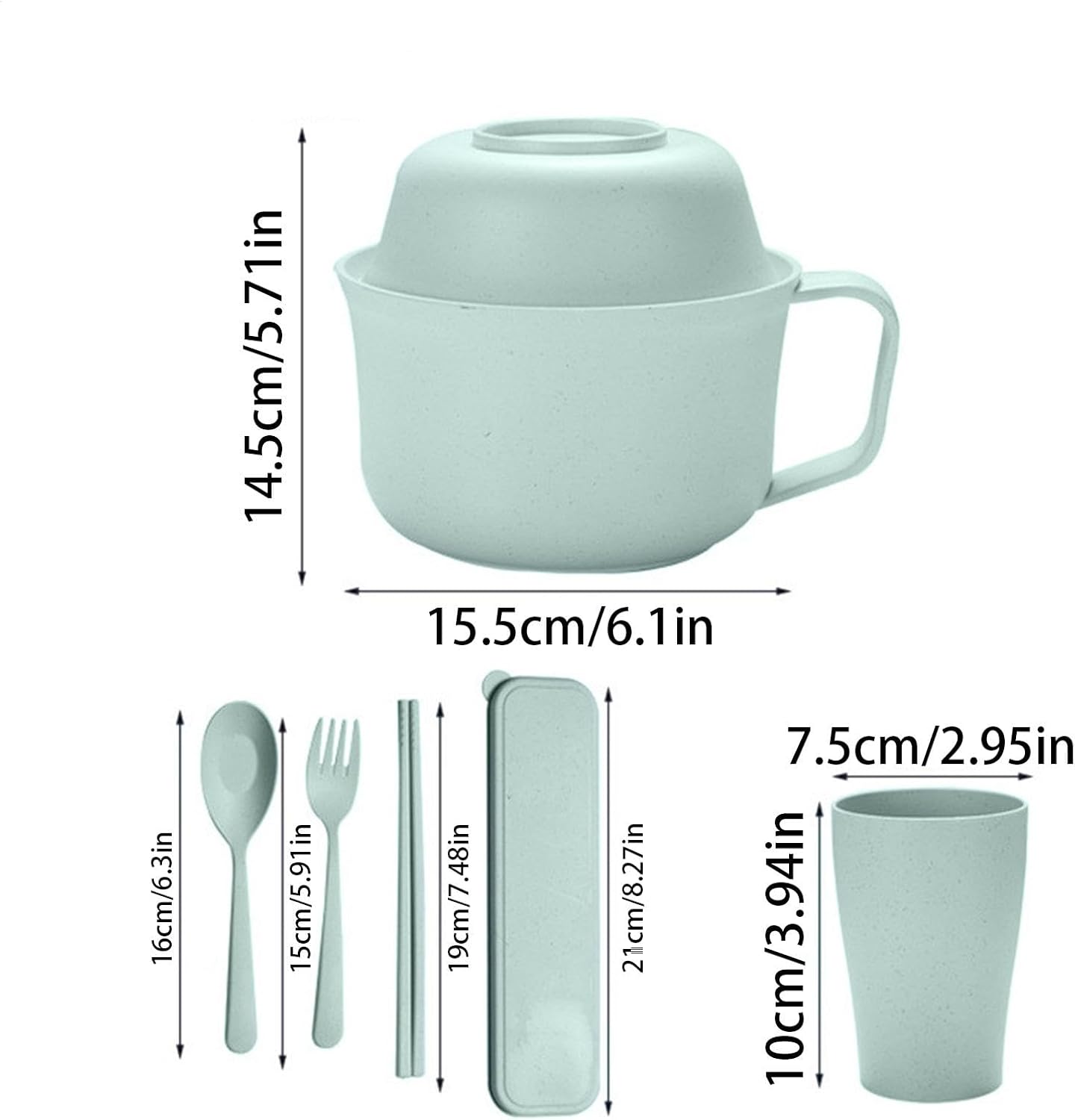 Ramen Bowl Set, Ramen Pot Set, Ramen Bowl Set, Microwave Instant Ramen Ramen Bowl, Ramen Noodle Microwave Bowl Set with Chopsticks Spoon for Ramen, Pho, Udon, Soba, Noodles