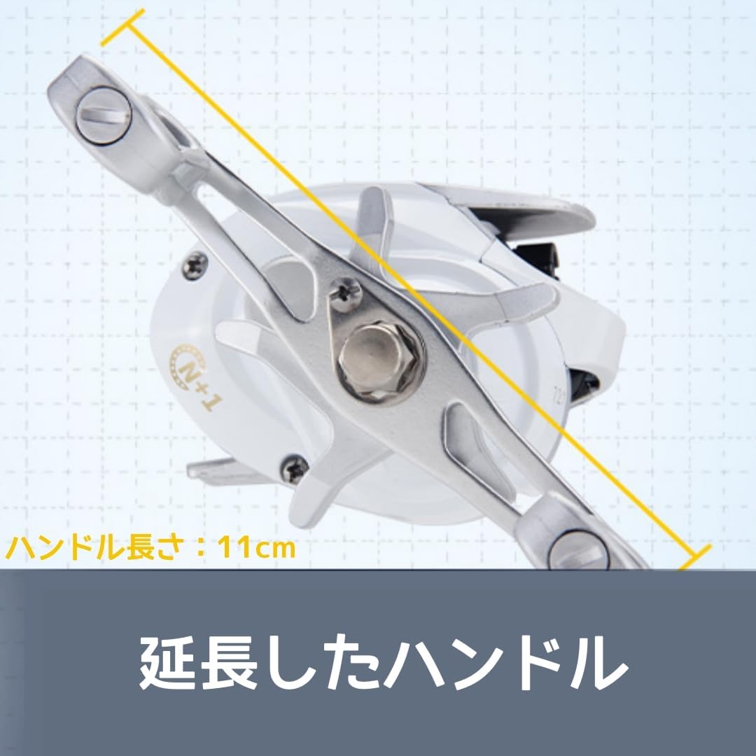 ritutou Bait Reel, White, Left/Right Handle, 7.2:1 Gear Ratio, Light Weight 222g 4+1BB Magnetic Brake, Fishing Reel