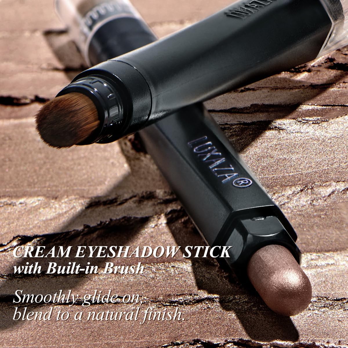 LUXAZA PRO Neutral Eyeshadow Stick Makeup 6PCS Set, Brown Nude Metallic Shimmer Matte Cream Eye Shadow Palette Eyeliner Brightener Pencil Crayon, Party Makeup - BROWN CANYON