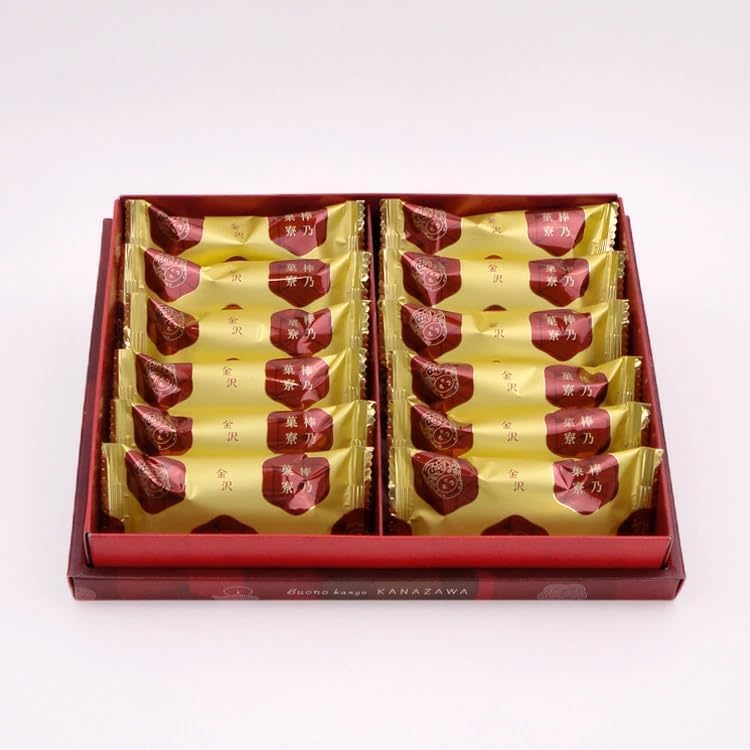 【Ishikawa Famous Sweets】Kaga Bōcha Sandwich Cookies 12-Piece Set - Kaga Hoji Tea and Kinako Japanese Parfait Sandwich Cookies from Ishikawa, Kanazawa, Souvenirs, Snacks, Gift, Individually Wrapped