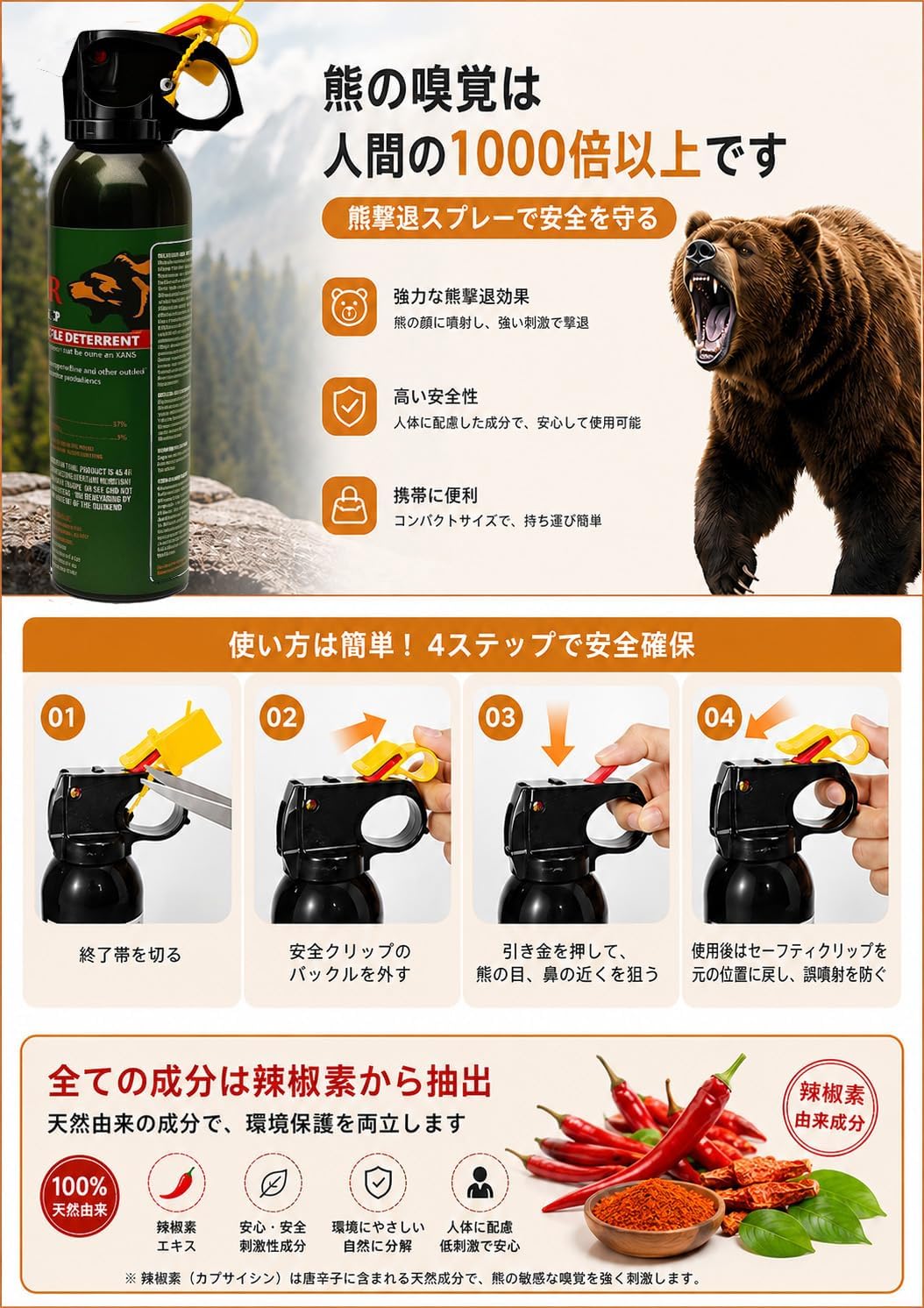 Bear Repellent Spray, Large Bear Spray, Bear Repellent Spray